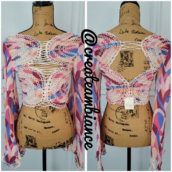 Free People Eyelet Crop Top - Picture 4 of 10